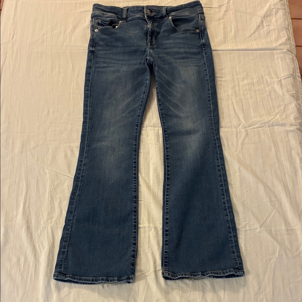 American Eagle Outfitters Blue Kick Boot Super Stretch Women’s 8 Short